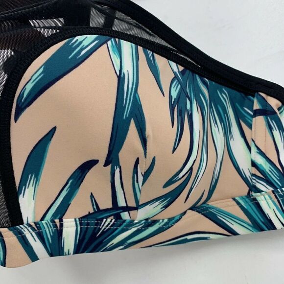 Victorias Secret Bikini Top High Neck Mesh Leaf L - Picture 4 of 6